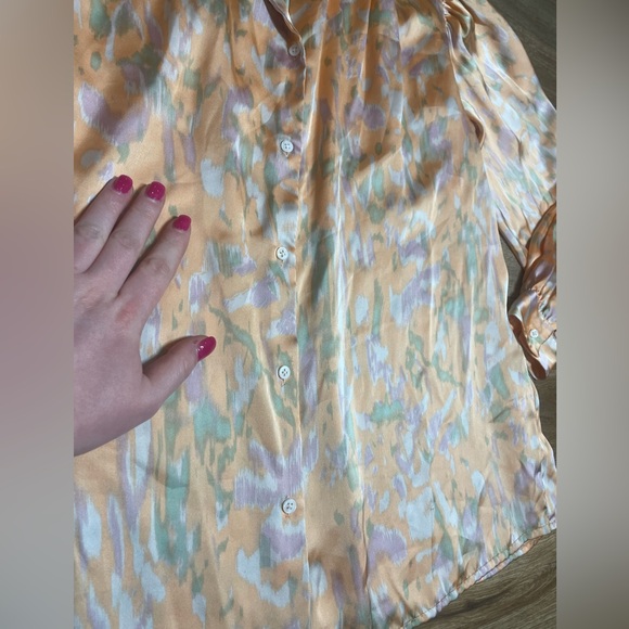 Maje Cifalisa Peter Pan Collar long sleeve button down blouse Shirt - Picture 7 of 12